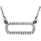 30-Stone Diamond Horizontal Rectangle 14k White Gold Pendant Necklace, 16" ( 0.16 Cttw)