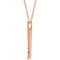 Diamond Bar Necklace in 14k Rose Gold, 16-18" (.015 Ctw, Color H+, Clarity I1)