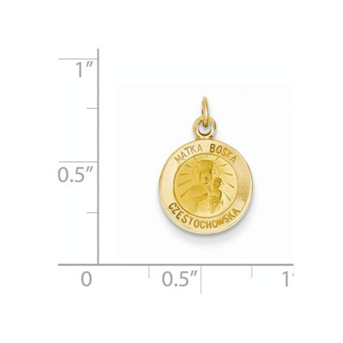 14k Yellow Gold Matka Boska Medal Charm (17X12MM)