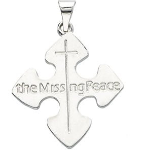 Mens Womens Sterling Silver The Missing Peace Pendant