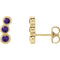 Amethyst Three-Stone Ear Climbers, 14k Yellow Gold