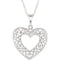 12-Stone Diamond Heart Filigree Pendant Necklace, Sterling Silver, 18" (1/10 Ctw)