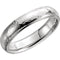 The Men's Jewelry Store Men's Hammer Finished 4mm Comfort Fit Band Dome Sterling Silver Band, Size 10