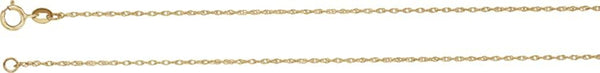 1 mm 10k Yellow Gold Solid Rope Chain, 24"