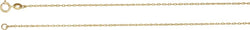 1 mm 14k Yellow Gold Solid Rope Chain, 7"