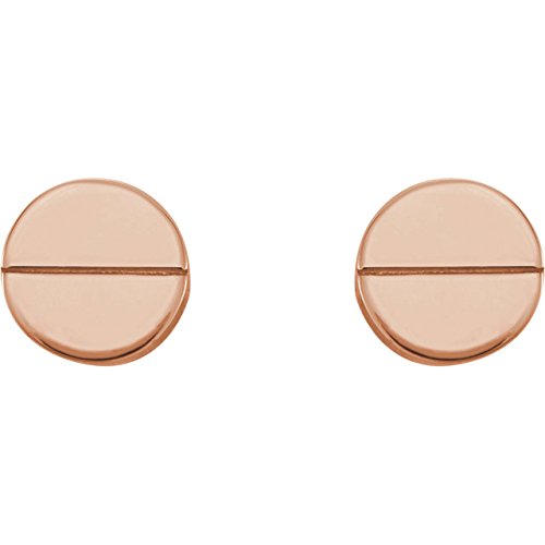 Geometric Stud Earrings with Backs, 14k Rose Gold