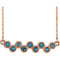 Bezel-Set Aquamarine Bar Necklace, 14k Rose Gold 16-18"