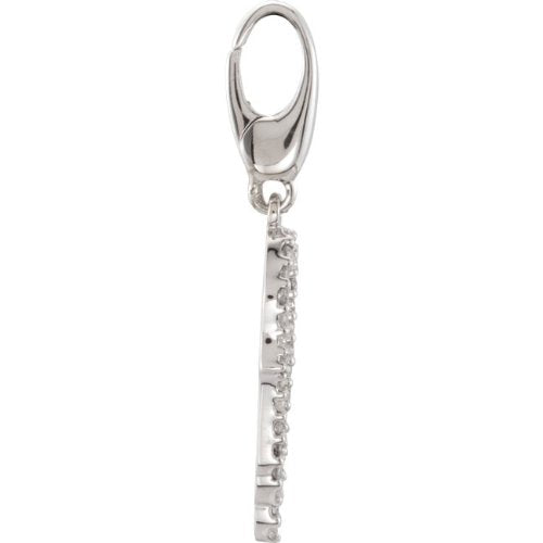 14k White Gold and Diamond Angel Wing Charm (1/8 Cttw, GH Color, I1 Clarity)
