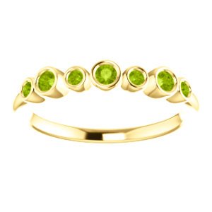 Peridot 7-Stone 3.25mm Ring, 14k Yellow Gold