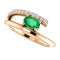 Emerald and Diamond Bypass Ring, 14k Rose Gold (.125 Ctw, G-H Color, I1 Clarity)