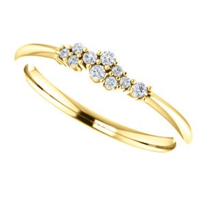 Diamond Stackable Cluster Ring, 14k Yellow Gold, Size 7 (.1 Ctw, G-H Color, I1 Clarity)