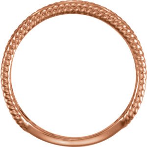Geometric Circle Rope Trim Ring, 14k Rose Gold