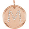 Diamond Initial "M" Pendant, 14k Rose Gold (0.125 Ctw, Color GH, Clarity I1)