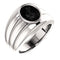 Men's Onyx 25mm Rhodium Plate 14k White Gold Band, Size 11.5