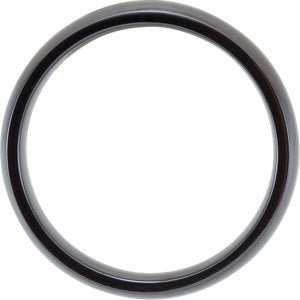 Black Titanium 6mm Slight Dome Polished Comfort-Fit Band, Size 6