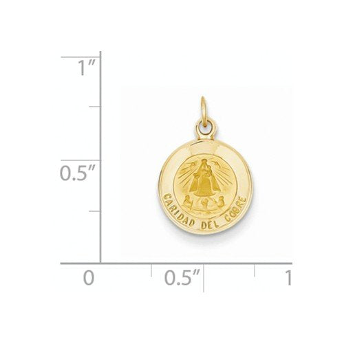 14k Yellow Gold Our Lady Of Cuba Medal Charm(18X12MM)
