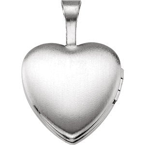 Milgrain Edge Heart with Cross Sterling Silver Locket (12.50X12.50 MM)