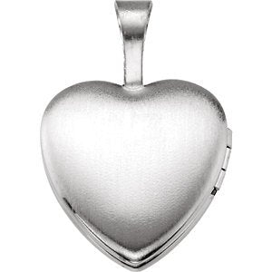 Engraved Baptism Sterling Silver Heart Locket (12.50X12.00 MM)