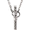 Sideways Beaded Cross Rhodium-Plated 14k White Gold Pendant Necklace, 16.5" (12.05X19.50 MM)