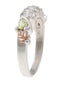 3-Stone CZ Anniversary Band, Sterling Silver, 12k Rose Gold, 12k Green Gold Black Hills Gold Motif