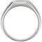 Men's Platinum Signet Rope Trim Design Ring, Size 11.75