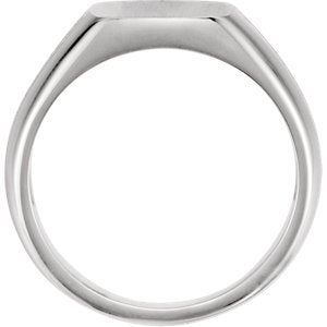 Men's Platinum Signet Rope Trim Design Ring, Size 11.75