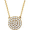 Round 41-Stone Diamond Pendant Necklace in 14k Yellow Gold, 18" (.34 Ctw, H+ Color, I1 Clarity))