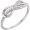 Diamond Infinity-Inspired Knot Ring, Rhodium-Plated 14k White Gold, Size 7 (1/10 Ctw, Color H+, Clarity I1)