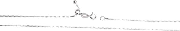 Adjustable Box Chain .75mm Sterling Silver, 22''
