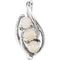 Opal Three-Stone Pendant, Rhodium-Plated 14k White Gold