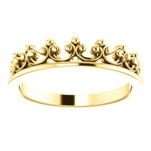 Stackable Crown Ring, 14k Yellow Gold