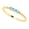 Aquamarine Beaded Ring, 14k Yellow Gold, Size 6