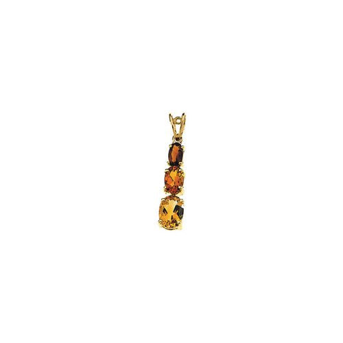 14k Yellow Gold Citrine and Madeira Citrine Pendant