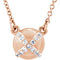 13-Stone Diamond 14k Rose Gold Pendant Necklace, 16.4" (.07 Cttw)