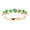 Emerald 7-Stone 3.25mm Ring, 14k Rose Gold, Size 6.75