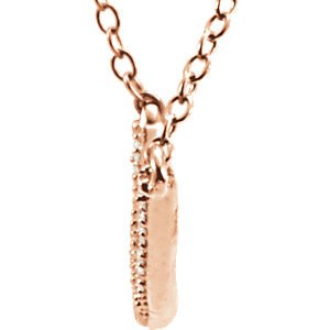 Diamond Bar Necklace in 14k Rose Gold, 16-18" (1/6 Cttw)