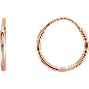 Petite Endless Hoop Earrings, 14k Rose Gold (10mm)