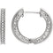 Diamond Milgrain Hoop Earrings, Rhodium-Plated 14k White Gold (1/5 Ctw, Color H+, Clarity I1)