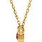 Ruby Solitaire 14k Yellow Gold Pendant Necklace, 16"