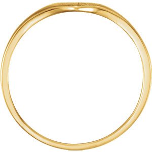 Girls's Heart and Cross 4.25mm Signet Ring, 14k Yellow Gold, Size 3