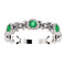 Platinum Chatham Created Emerald and Diamond Vintage-Style Ring, Size 7.25