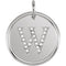 Diamond Initial "W" Pendant, Rhodium-Plated 14k White Gold (0.1 Ctw, Color GH, Clarity I1)