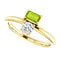 Peridot and Sapphire Two-Stone Ring, 14k Yellow Gold, Size 7