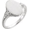 Platinum Satin-Brushed Oval Signet Ring