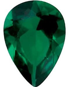 Ave 369 Created Emerald Pear May Birthstone Pendant Necklace, Sterling Silver, 12k Green and Rose Gold Black Hills Gold Motif, 18"