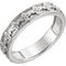 Platinum Vintage-Style Floral Brocade 4.5mm Stackable Ring, Size 5