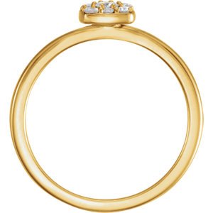 Diamond Stackable Square Cluster Ring, 14k Yellow Gold (.25 Ctw, G-H Color, I1 Clarity), Size 6