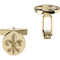 10k Yellow Gold Fleur De Lis Round Cuff Links, 14.75MM