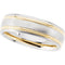 7mm 14k White and Rose Gold Two Tone Wedding Band, Size 10.25