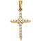 Small Diamond Rope Cross 14k Yellow Gold Pendant (.225 Cttw, GH Color, SI1 Clarity)